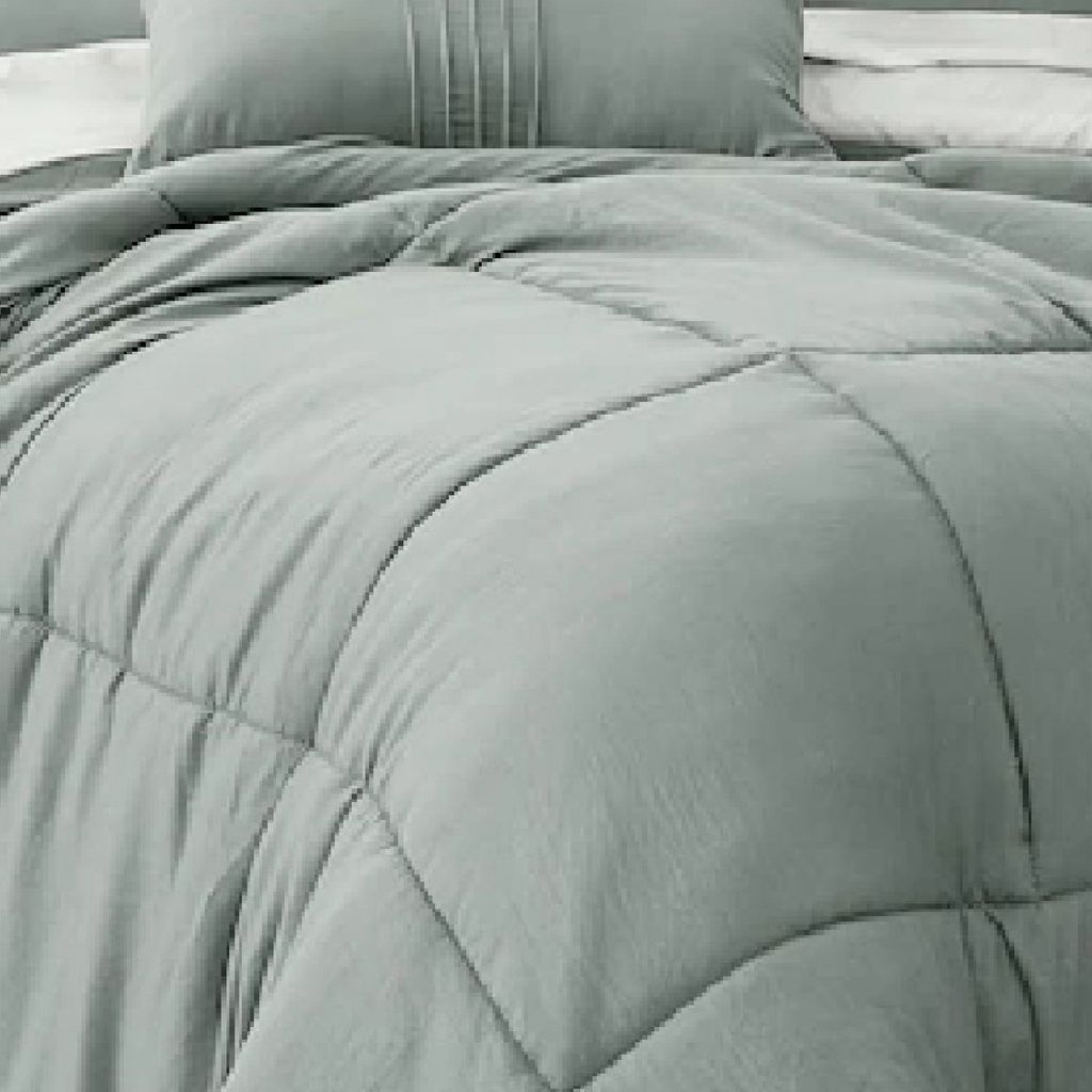 Alice 8 Piece King Comforter Set, Reversible, Soft Sage By The Urban Port - View 3