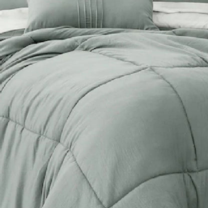Alice 8 Piece King Comforter Set, Reversible, Soft Sage By The Urban Port - View 3