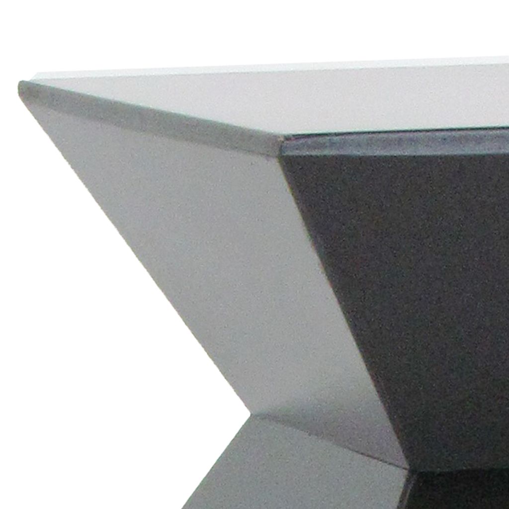 Contemporary Style Faceted Pedestal with Square Top, Black - View 4