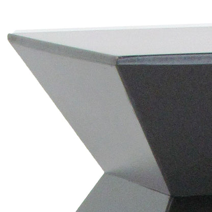 Contemporary Style Faceted Pedestal with Square Top, Black - View 4