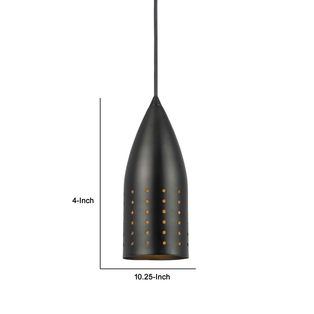 4 Inch Modern Pendant Light, Round Metal Shade, Oil Rubbed Black Bronze - View 5