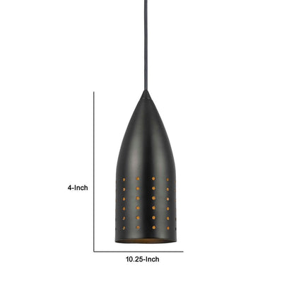 4 Inch Modern Pendant Light, Round Metal Shade, Oil Rubbed Black Bronze - View 5