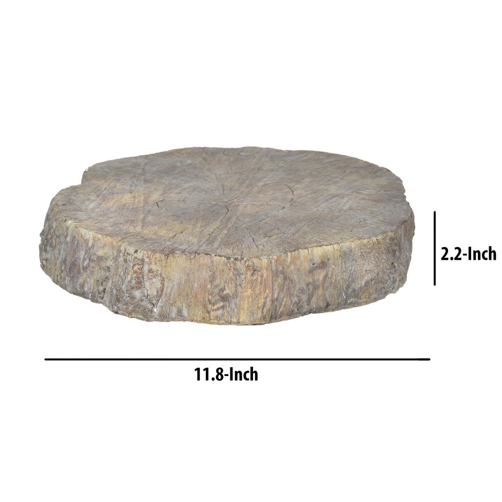 Round Cemented Log Accent, Brown - View 6