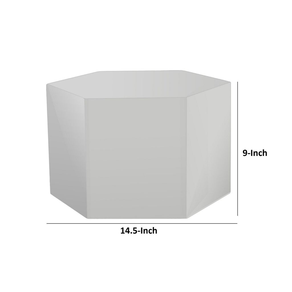 Cid Keli 15 Inch Modular End Table, Small, Glossy, Light Gray - View 5
