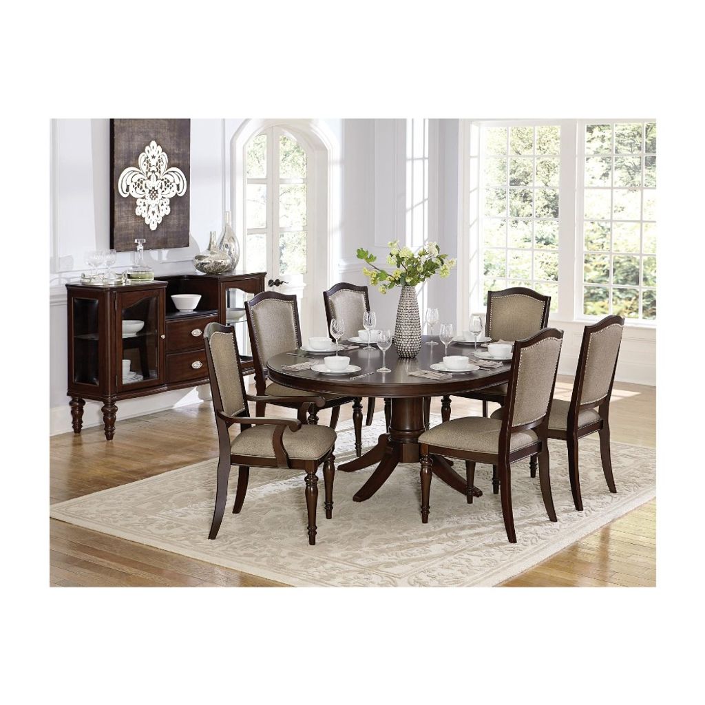 Counter Height Wooden Arm Chair With Turned Legs, Set of 2, Beige & Brown - View 2