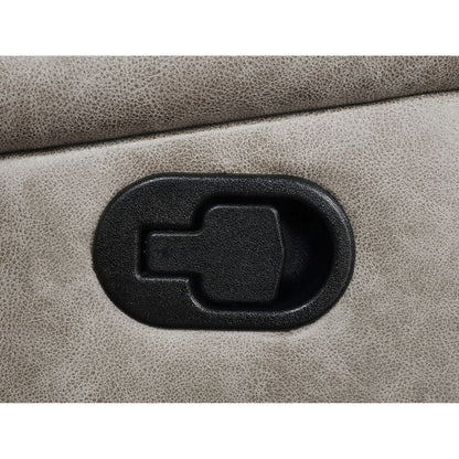 Jake 41 Inch Gliding Manual Recliner, Pillowtop, Taupe Brown Faux Leather - View 4