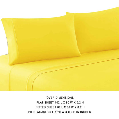 Bezons 4 Piece Queen Size Microfiber Sheet Set The Urban Port, Yellow - View 4