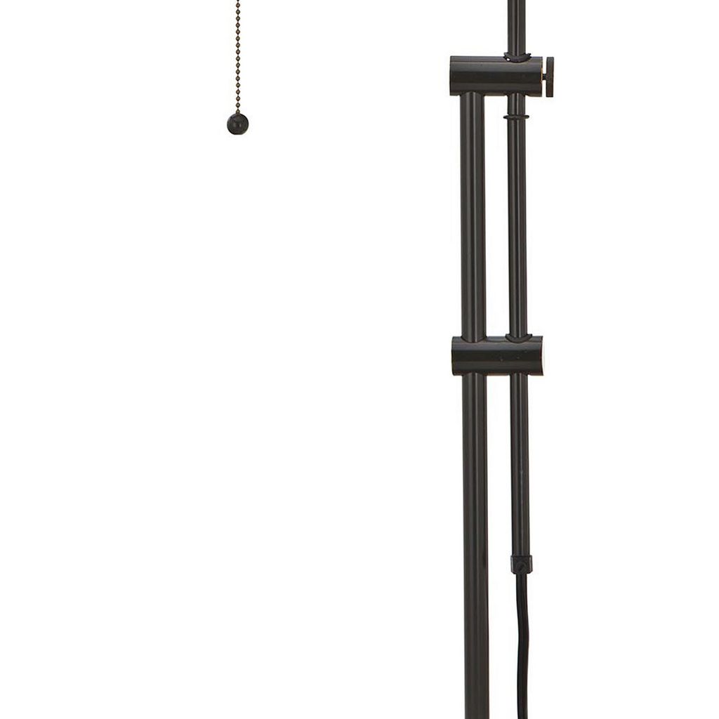 Metal Rectangular Desk Lamp with Adjustable Pole, Black - View 3