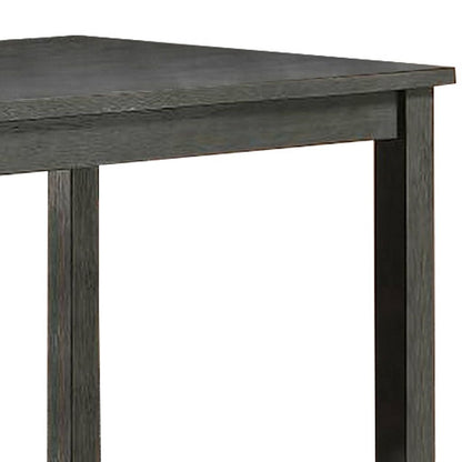 Wooden Counter Height Table with Three Storage Shelves, Gray - View 4
