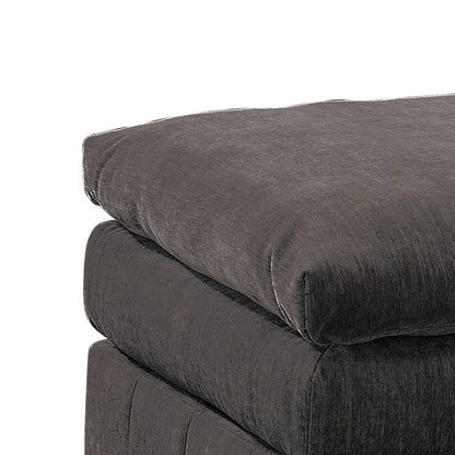 Luna 33 Inch Modular Ottoman, Three Layer Plush Cushioned Seat, Dark Gray - View 2