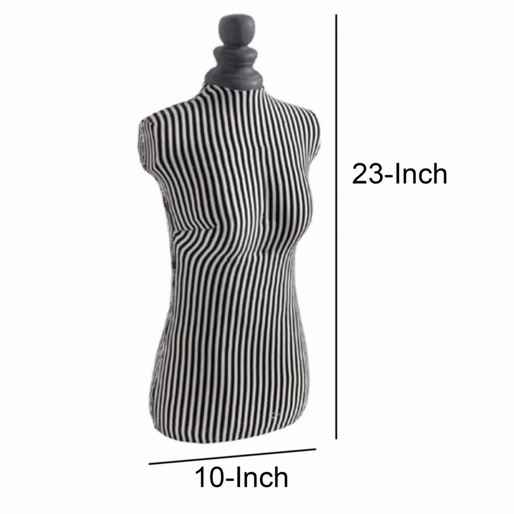 Fabric Wrapped Mannequin In Black and White - View 6