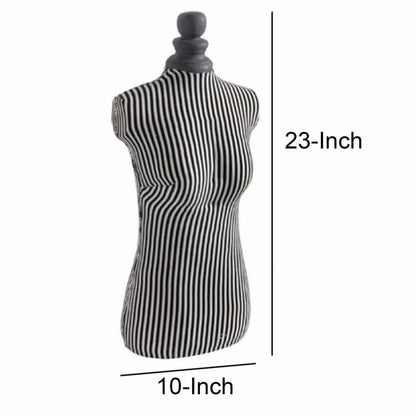 Fabric Wrapped Mannequin In Black and White - View 6