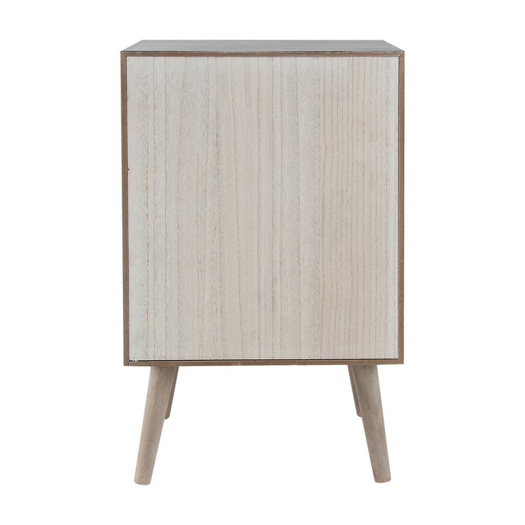 Pia 28 Inch Accent Cabinet, 1 Drawer, Pine Wood, Woven Rattan Door, Brown - View 4