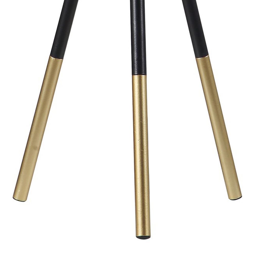 Table Lamp with Tripod Metal Base, Black and Gold - View 2