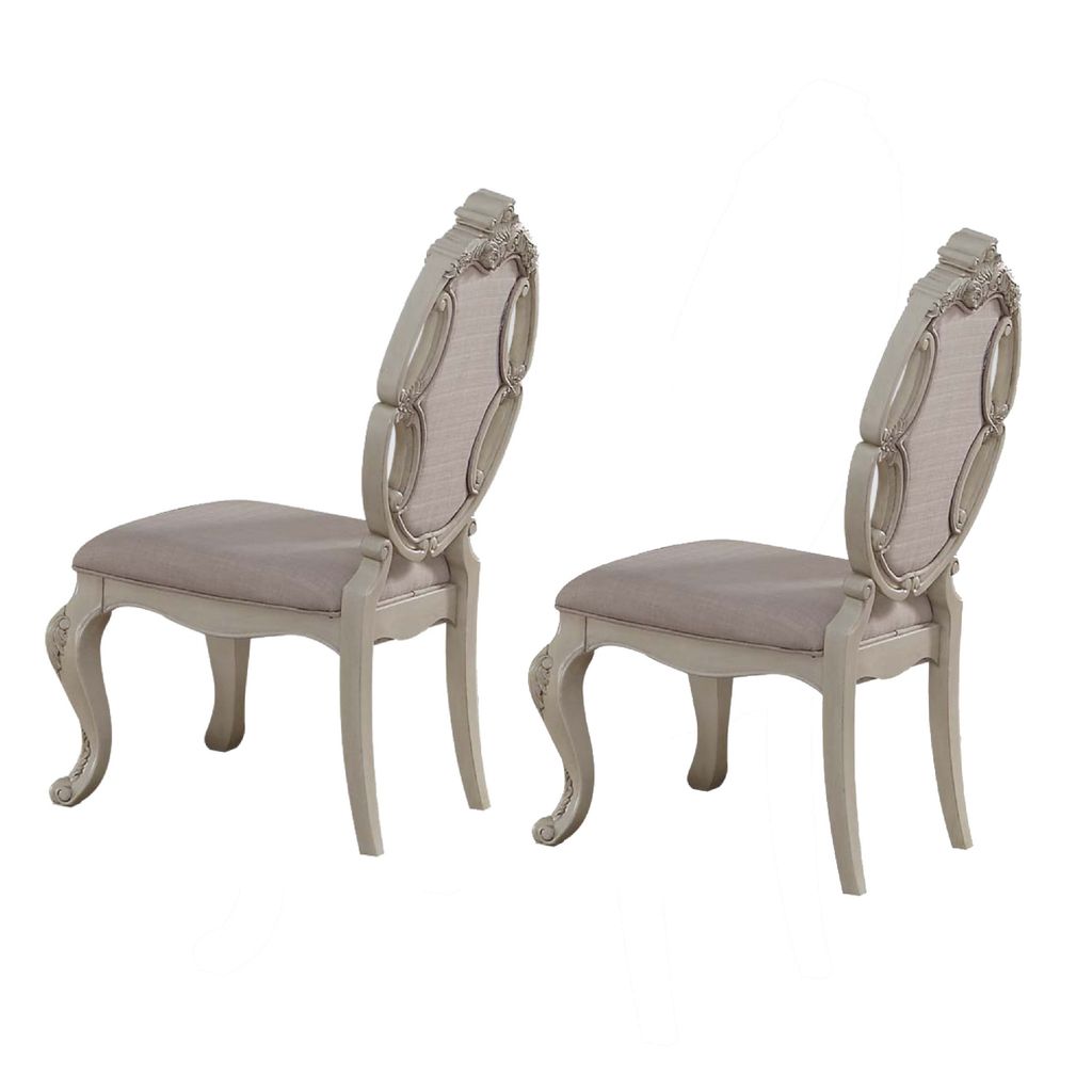 26 Inch Wide Upholstered Dining Side Chair, Set of 2, White