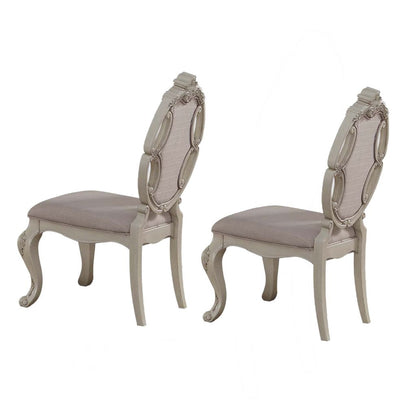 26 Inch Wide Upholstered Dining Side Chair, Set of 2, White