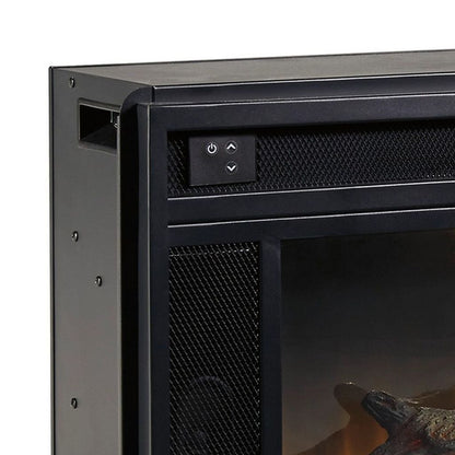 43 Inches Electric Fireplace Insert with Log Set Look, Black - View 5