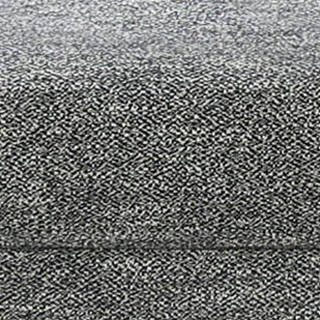 Fabric Upholstered Wooden Ottoman with Tapered Legs, Gray - View 4