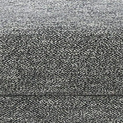 Fabric Upholstered Wooden Ottoman with Tapered Legs, Gray - View 4