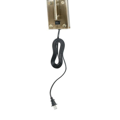 Metal Round Wall Reading Lamp with Plug In Switch, Silver and Gray - View 4