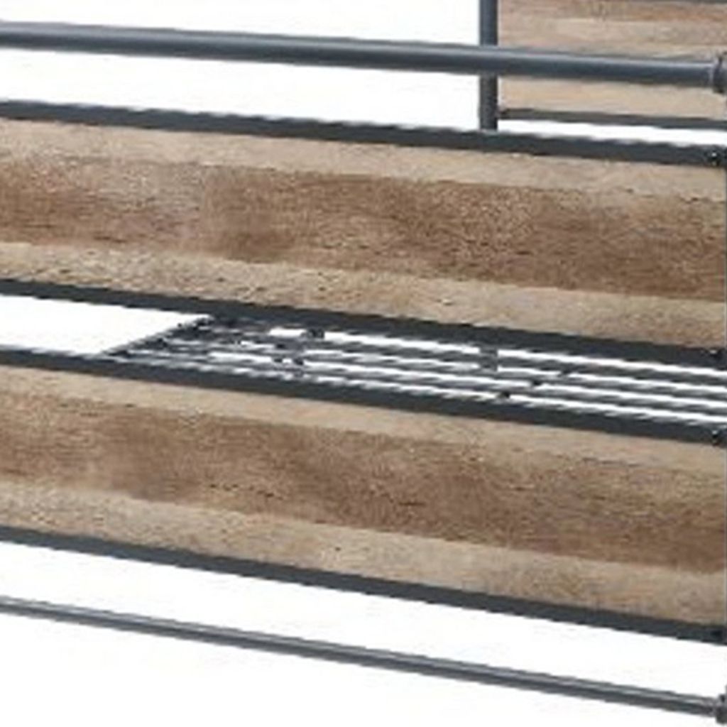 Metal Framed Full Bed, Brown and Gray - View 3