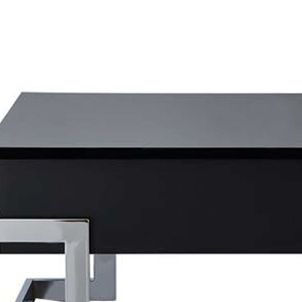 Wooden Coffee Table With Lift Top Storage Space, Black - View 3