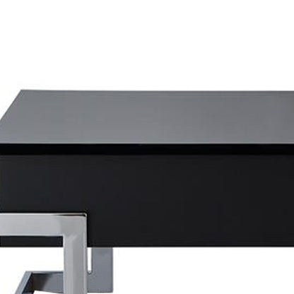 Wooden Coffee Table With Lift Top Storage Space, Black - View 3