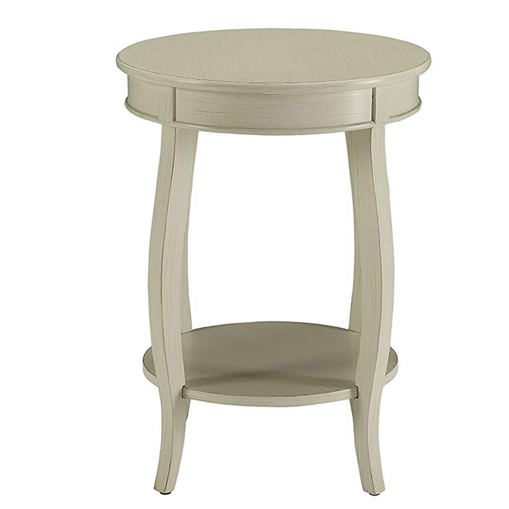 Fashionable Side Table, Antique White - View 2