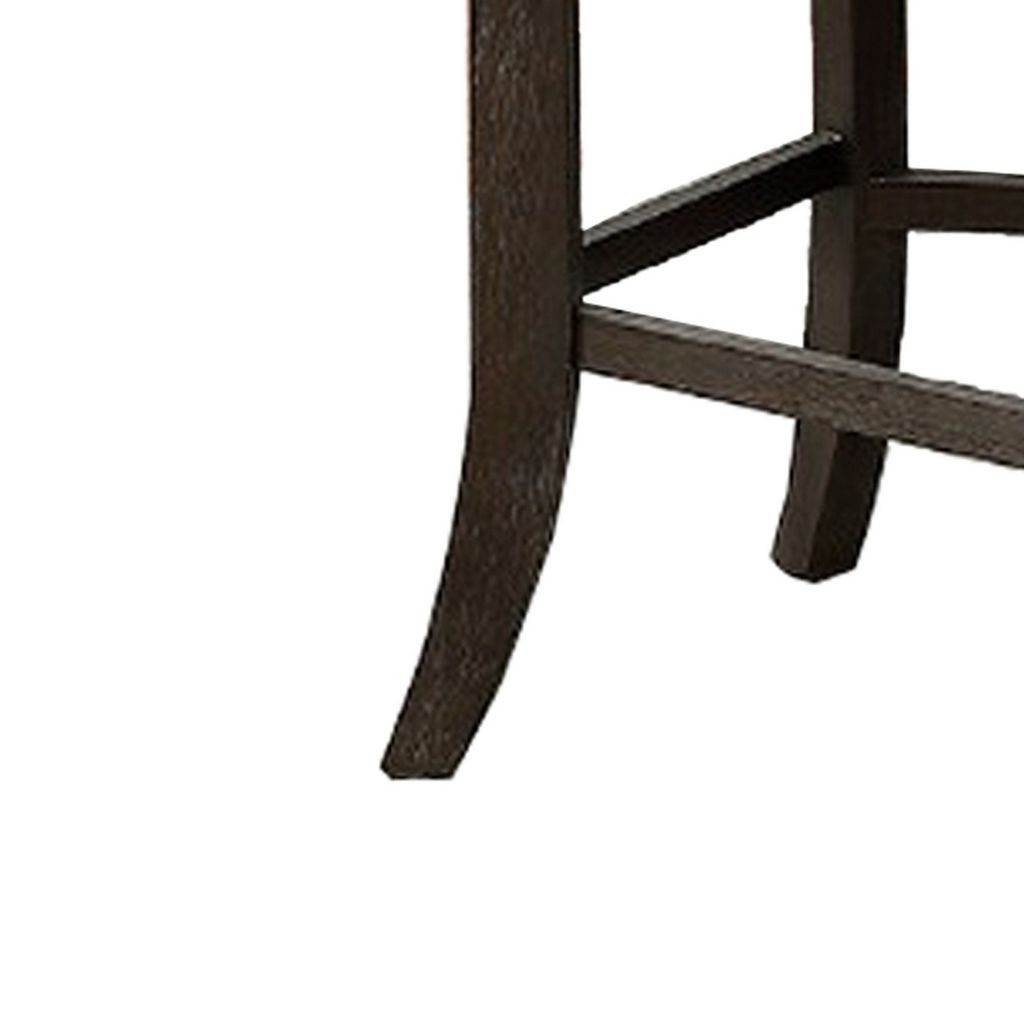 Curved Top Wooden High Chair with Flared Legs, Set of 2, Gray - View 4