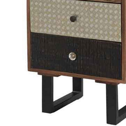 42 Inch Tall Dresser Chest, Multicolor, 6 Drawers, Sturdy Sled Base, Brown - View 4