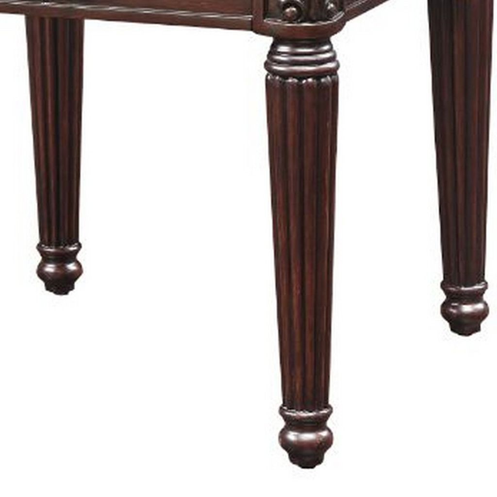 End Table with Traditional Style and Turned Legs, Espresso Brown - View 4