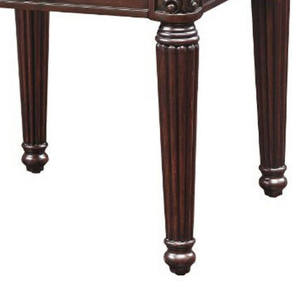 End Table with Traditional Style and Turned Legs, Espresso Brown - View 4