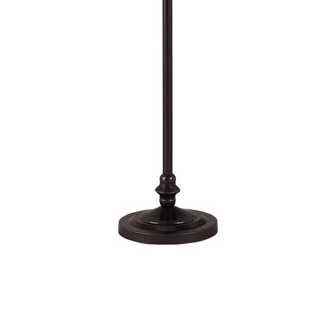 150 Watt Metal Floor Lamp with Swing Arm and Fabric Conical Shade, Black - View 4