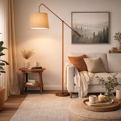 68 Inch Adjustable Arc Arm Metal Floor Lamp, Rustic Bronze - View 7