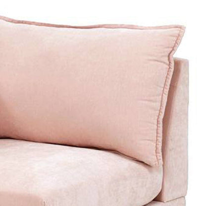 Rio 33 Inch Modular Single Arm Corner Chair, 2 Lumbar Cushions, Blush Pink - View 2