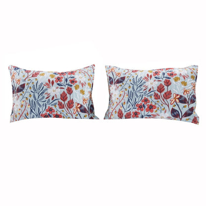 Full Size 3 Piece Polyester Quilt Set with Floral Prints, Multicolor - View 3