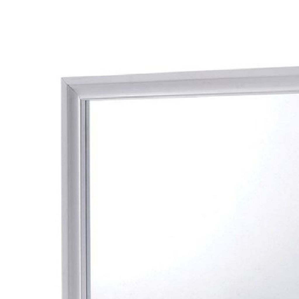 Wall Mirror with Molded Wooden Frame, White - View 3