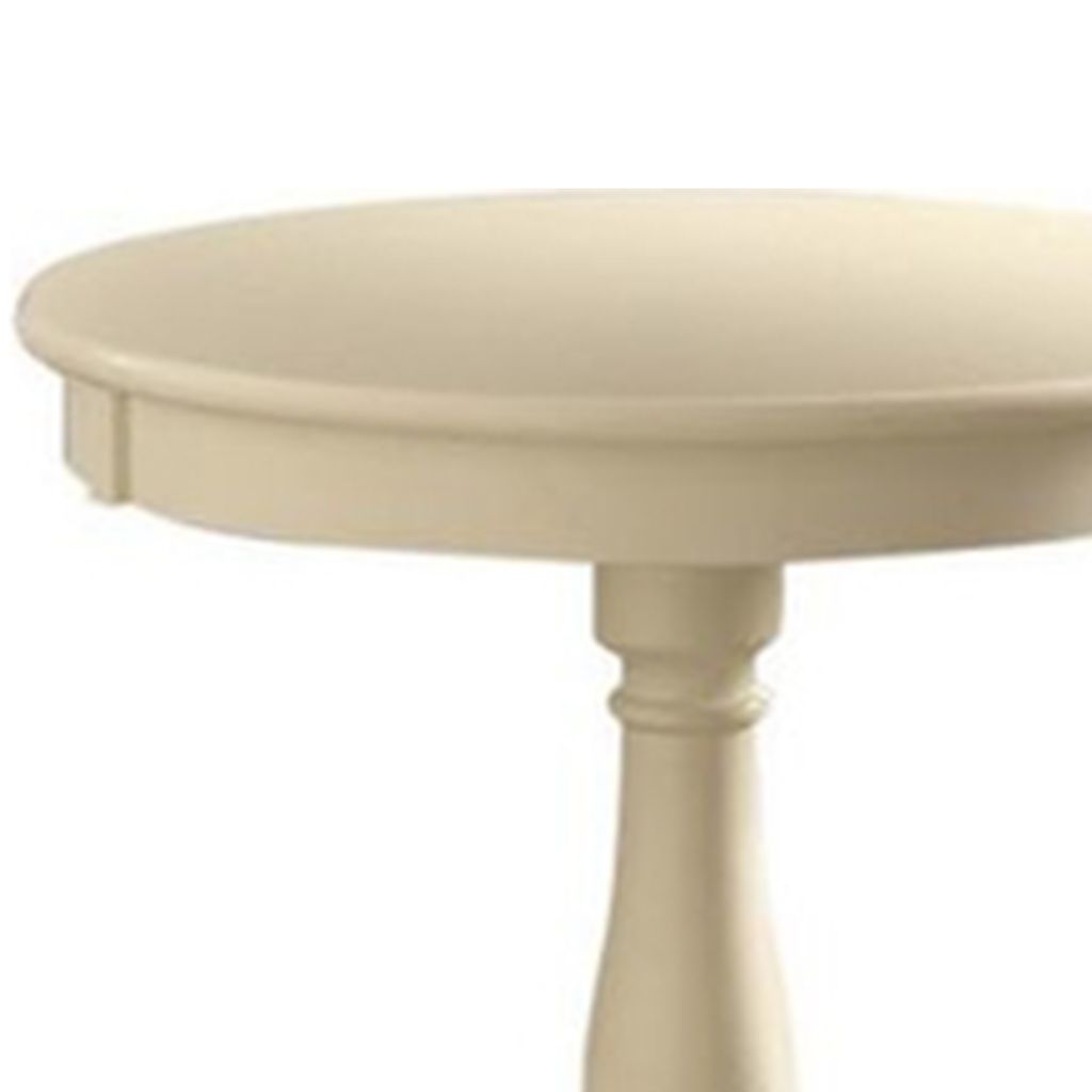 Astonishing Side Table With Round Top, White - View 3