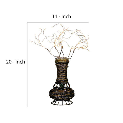 Tree Table Lamp with Aluminum Wire and Multiple LED, White - View 6