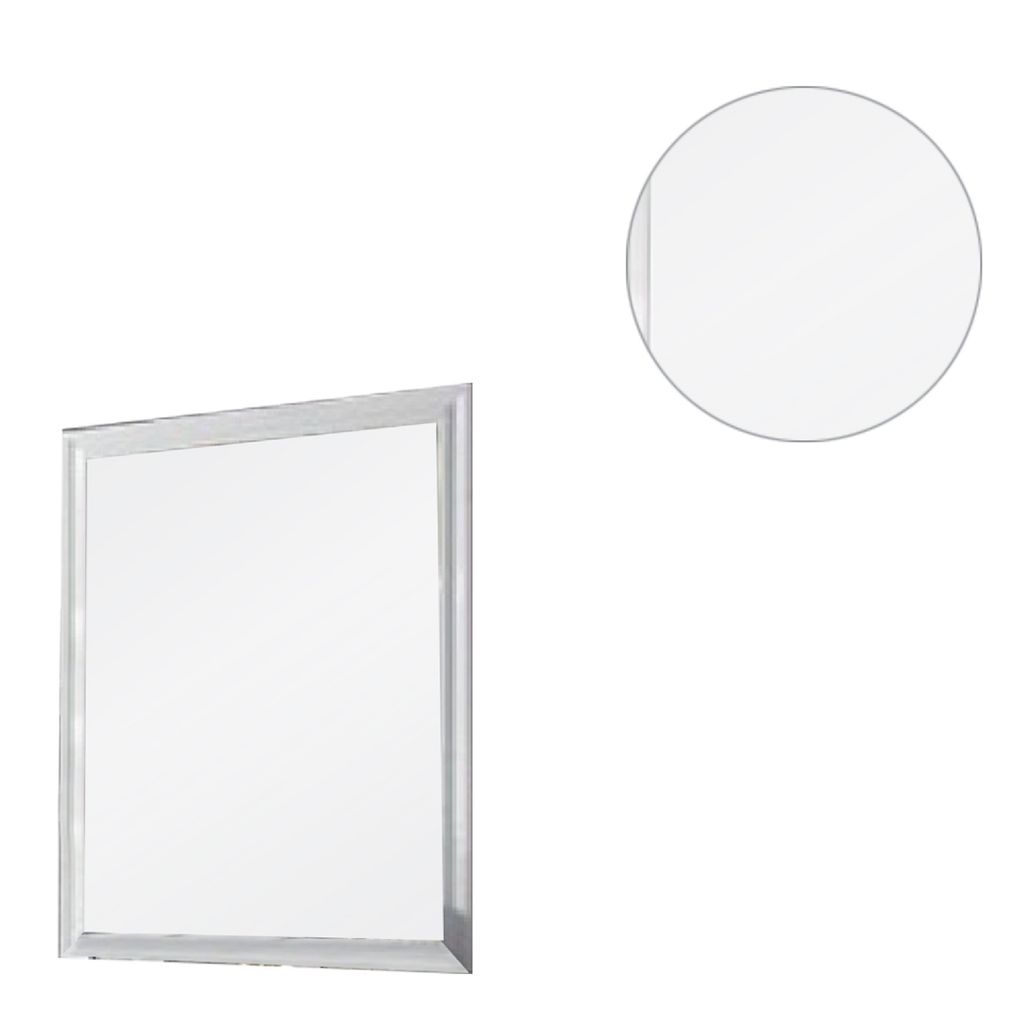 Tyra 39 Inch Wall Mirror, Rectangular Wood Frame, White - View 4
