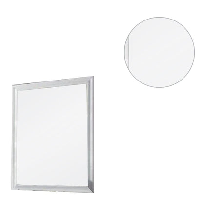 Tyra 39 Inch Wall Mirror, Rectangular Wood Frame, White - View 4
