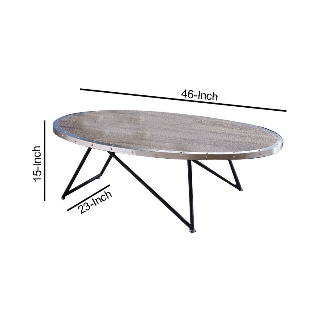 Vintage Coffee Table, Weathered Gray Oak - View 5