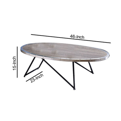 Vintage Coffee Table, Weathered Gray Oak - View 5