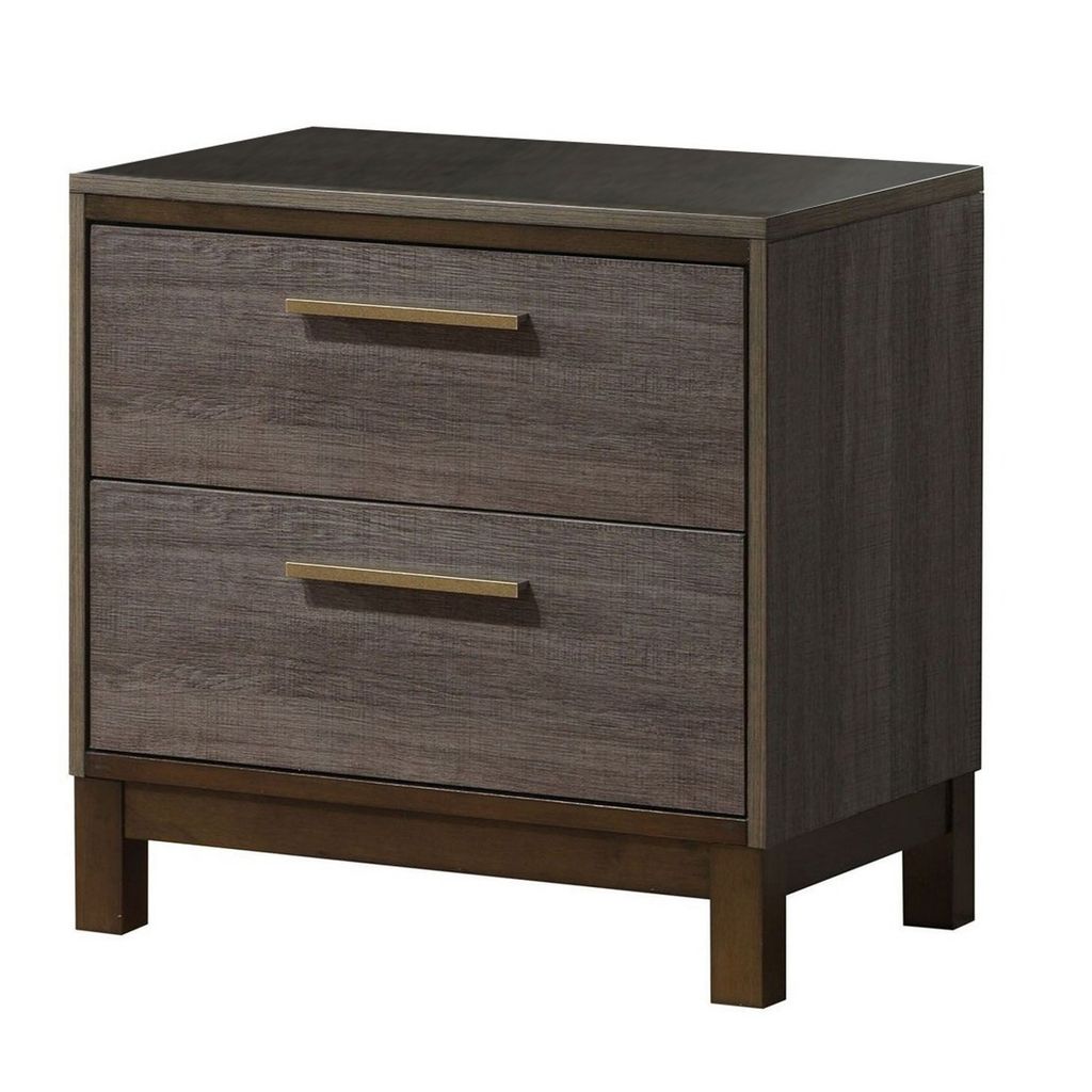 Manvel Contemporary Style Night Stand, Antique Gray - View 3