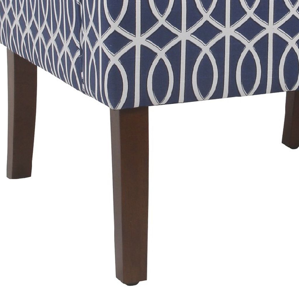 Wooden Fabric Upholstered Accent Chair with Swooping Armrests, Multicolor - View 3