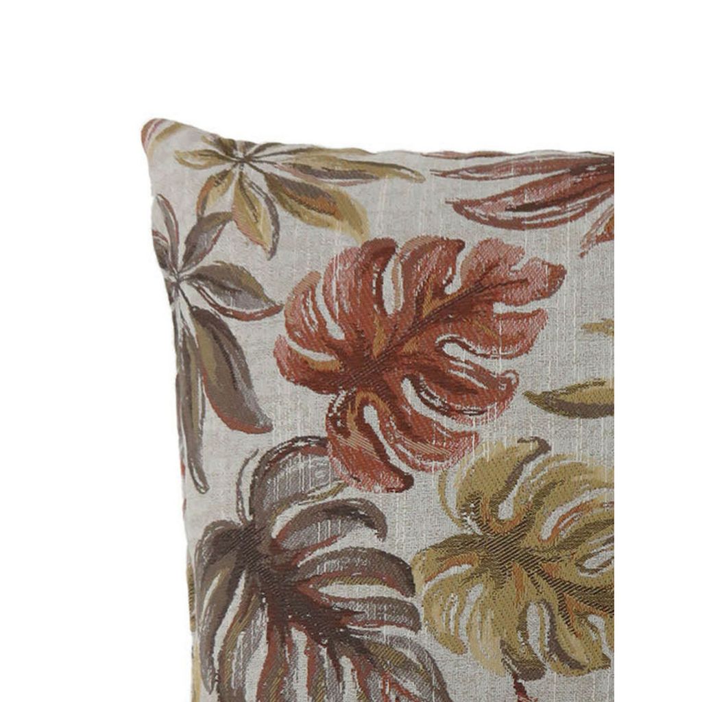 Contemporary Style Leaf Designed Set of 2 Throw Pillows, Red - View 4