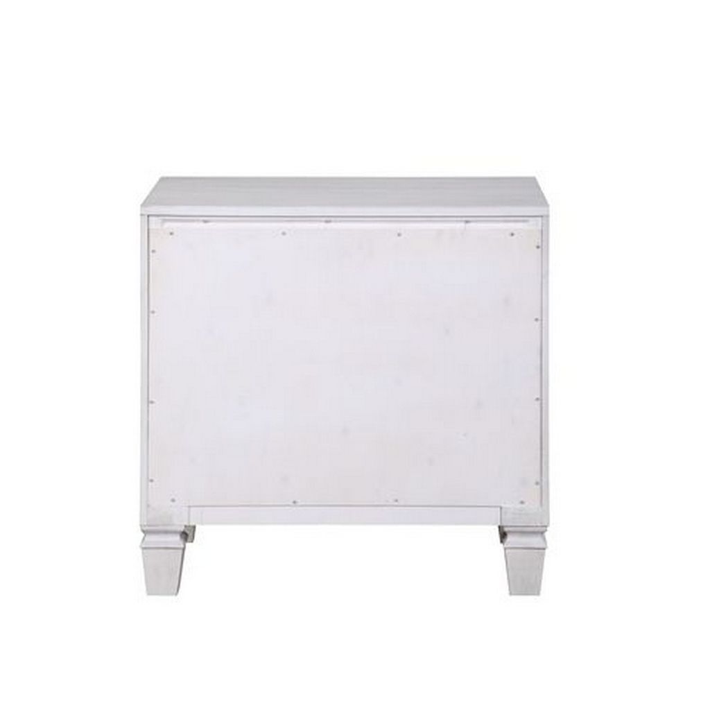 Nightstand with 2 Drawers and Diamond Handle, Gray - View 4