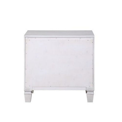 Nightstand with 2 Drawers and Diamond Handle, Gray - View 4