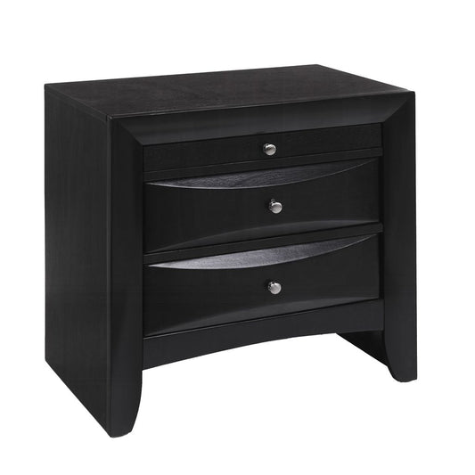 Contemporary 2 Drawer Wood  Nightstand By Ireland , Black