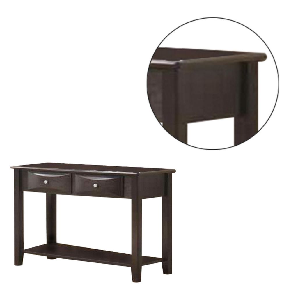 Wooden Console Table with 2 Spacious Drawers, Brown - View 5